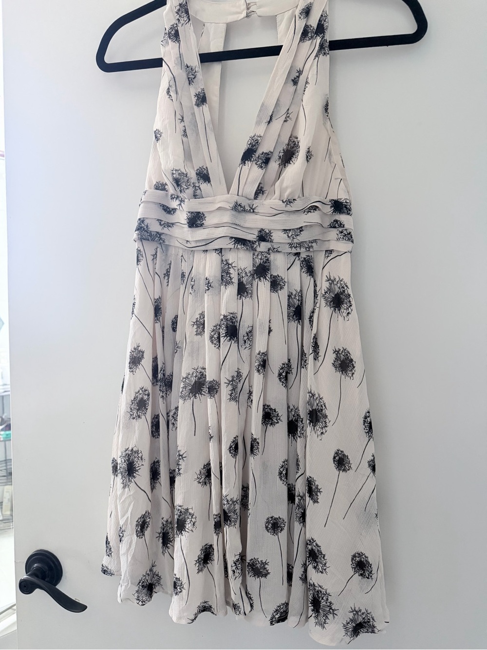 Kimchi Blue Ivory Dress with Black Floral Print